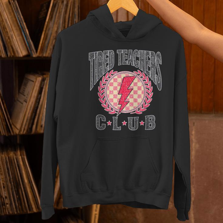 Tired Teachers Club Study Lover School Apparel Women's Hoodie, gift for family, gift for coworker