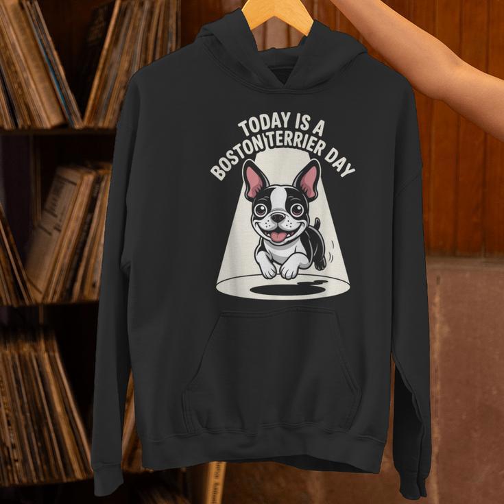 Today Is A Boston Terrier Day Cute Dog Lover Cartoon Women's Hoodie, gift for family, gift for coworker