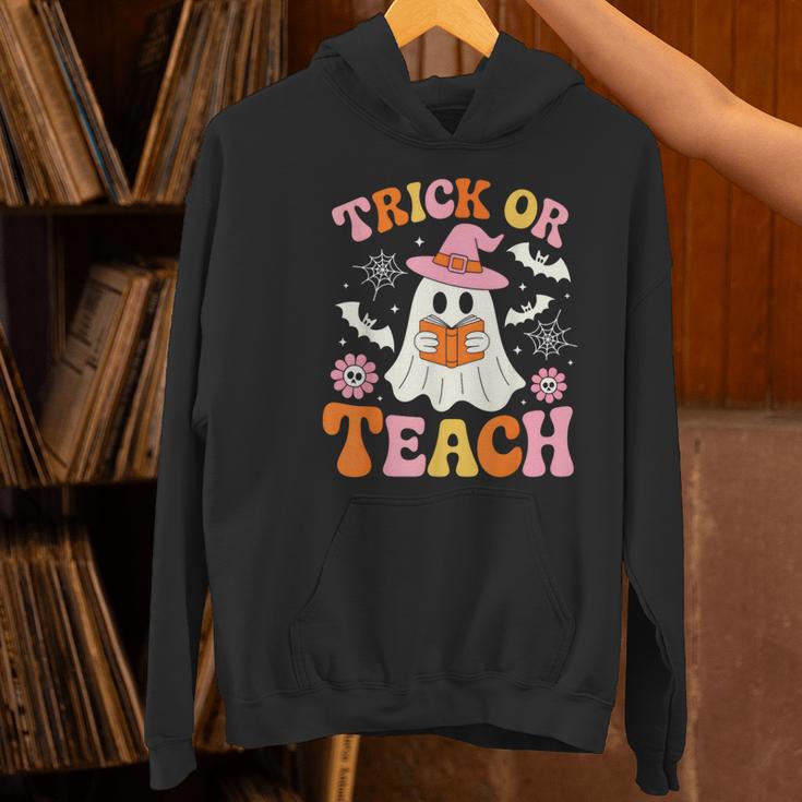Trick Or Teach Cute Floral Ghost Teacher Halloween Costume Women's Hoodie, gift for family, gift for coworker Trick Or Teach Cute Floral Ghost Teacher Halloween Costume Women's Hoodie, gift for family, gift for coworker