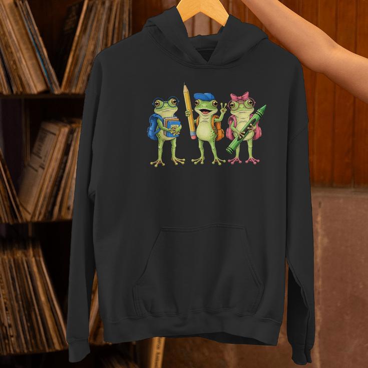 Trio Cute Frogs Welcome Back To School Teachers Girls Boys Women's Hoodie, gift for family, gift for coworker Trio Cute Frogs Welcome Back To School Teachers Girls Boys Women's Hoodie, gift for family, gift for coworker
