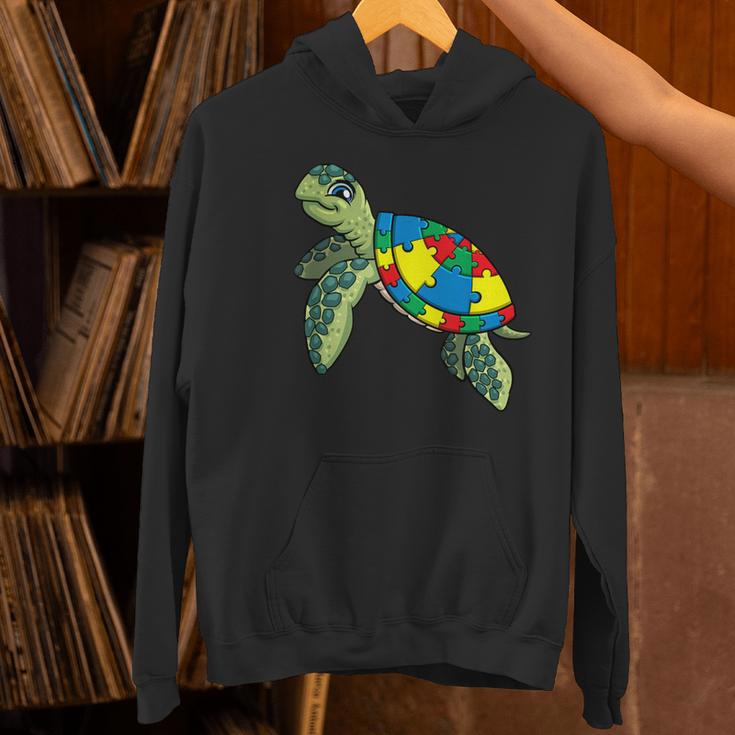Turtle Puzzle Pieces For Autism Awareness Kids Women Teacher Women's Hoodie, gift for family, gift for coworker