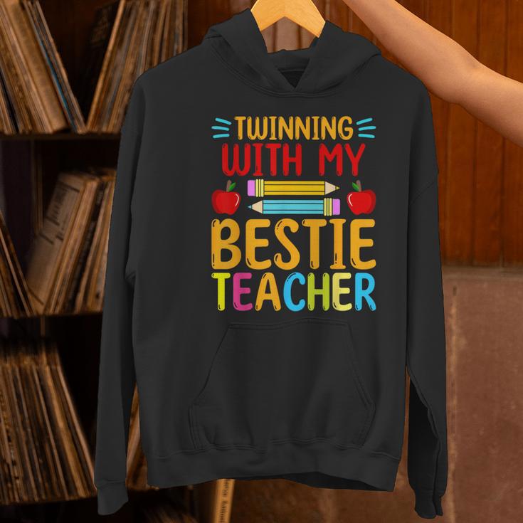 Twinning With My Bestie Teacher Boy Spirit Week Twin Day Women's Hoodie, gift for family, gift for coworker