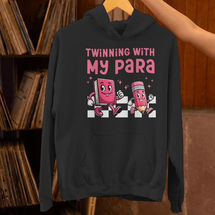 Twinning With My Para Teacher Matching Paraprofessional 70s For Men Women Women's Hoodie, gift for family, gift for coworker Twinning With My Para Teacher Matching Paraprofessional 70s For Men Women Women's Hoodie, gift for family, gift for coworker
