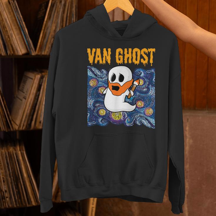 Van Ghost Art Teacher Halloween Van Gogh Starry Night Women's Hoodie, gift for family, gift for coworker