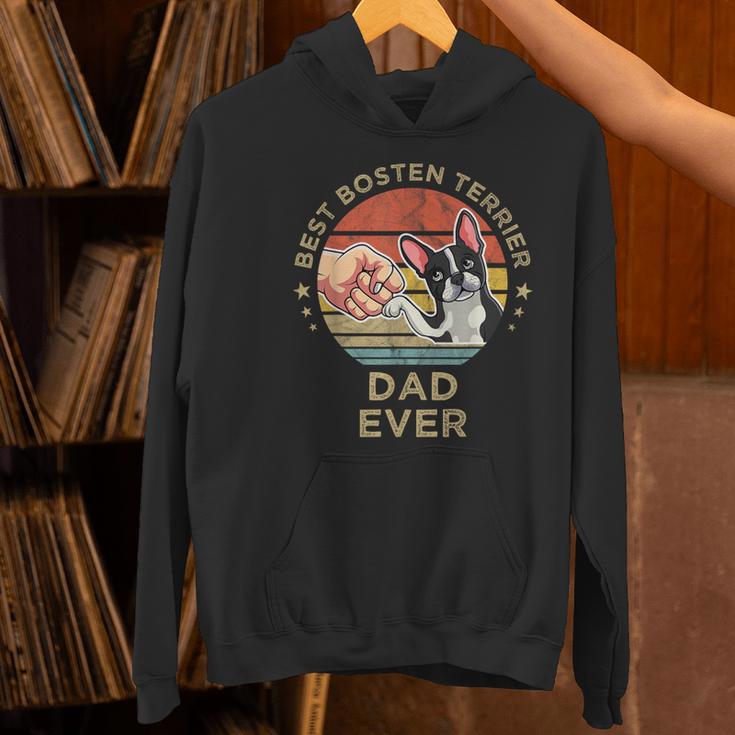 Vintage Best Boston Terrier Dad Ever Dog Father Father's Day Men Girls Kids Women's Hoodie, Boston Terrier Dad Hoodies, gift for family, gift for coworker