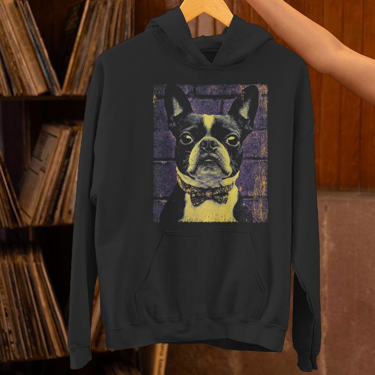 Vintage Boston Terrier Dog Women's Hoodie, gift for family, gift for coworker