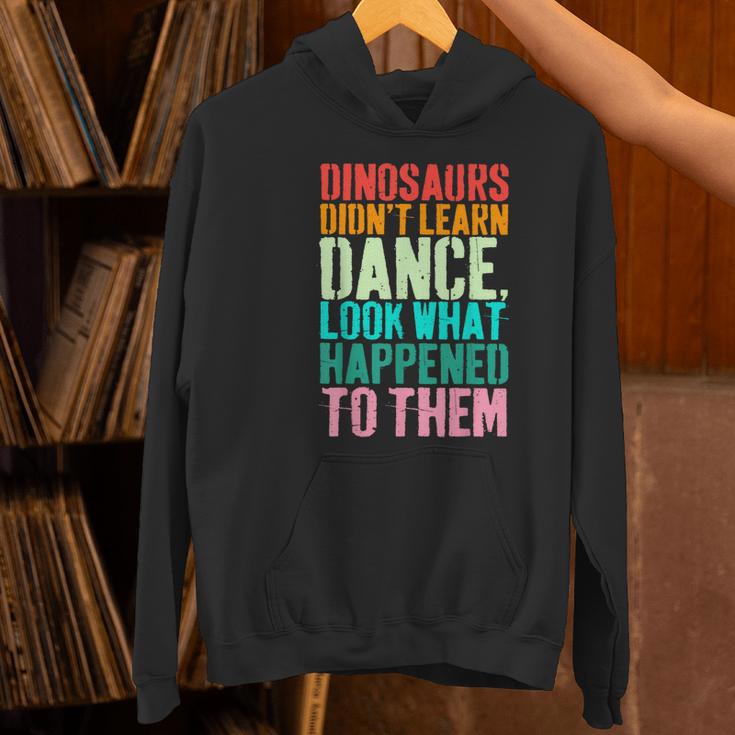 Vintage Dinosaurs Didn't Learn Dance Dance Teacher Women's Hoodie, gift for family, gift for coworker
