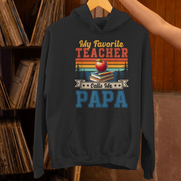 Vintage Retro My Favorite Teacher Calls Me Papa Father's Day Women's Hoodie, gift for family, gift for coworker Vintage Retro My Favorite Teacher Calls Me Papa Father's Day Women's Hoodie, gift for family, gift for coworker