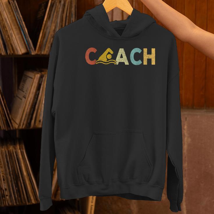 Vintage Swim Coach Swimming Coach Swim Teacher Swimmer Retro Women's Hoodie, gift for family, gift for coworker