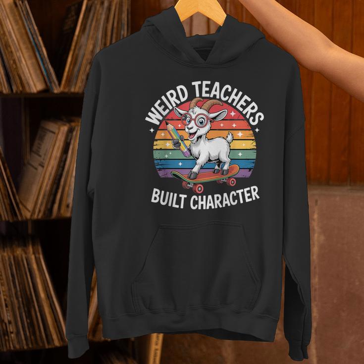 Weird Teachers Build Character Teacher Women's Hoodie, gift for family, gift for coworker