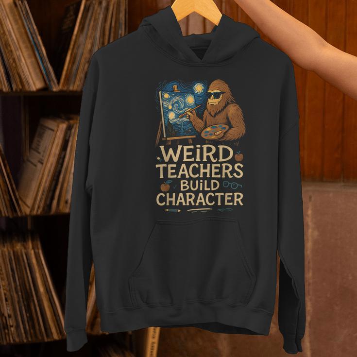 Weird Teachers Build Character Van Bigfoot Art Women's Hoodie, gift for family, gift for coworker Weird Teachers Build Character Van Bigfoot Art Women's Hoodie, gift for family, gift for coworker