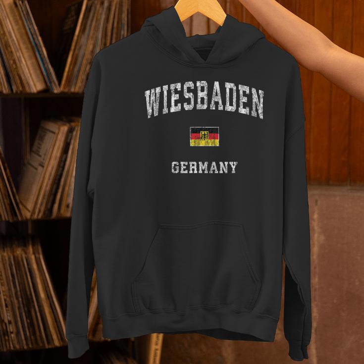 Wiesbaden Germany Vintage Athletic Sports Women's Hoodie, gift for family, gift for coworker