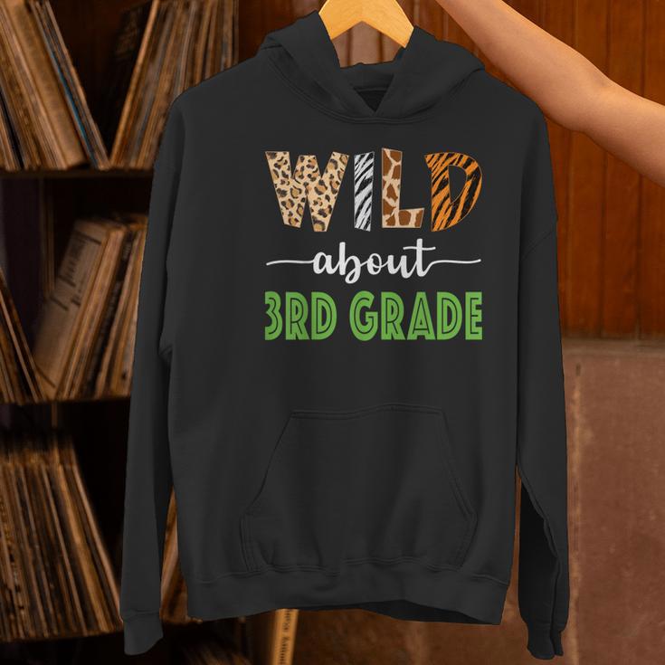 Wild About 3rd Grade Teacher Student Third Grade Zoo Safari Men Women Girls Kids Women's Hoodie, gift for family, gift for coworker