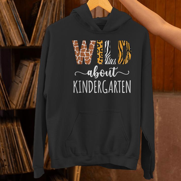 Wild About Kindergarten Teacher Leopard Print Women's Hoodie, gift for family, gift for coworker