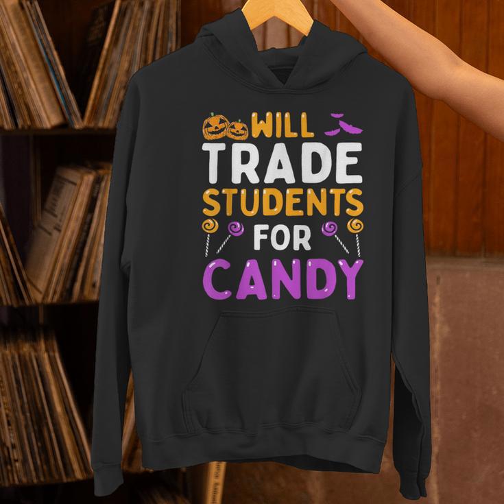 Will Trade Students For Candy Cute Halloween Costume Teacher For Men Women Kids Women's Hoodie, gift for family, gift for coworker