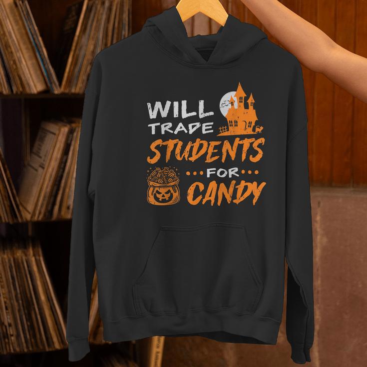 Will Trade Students For Candy Halloween Costume Teacher Women's Hoodie, gift for family, gift for coworker Will Trade Students For Candy Halloween Costume Teacher Women's Hoodie, gift for family, gift for coworker