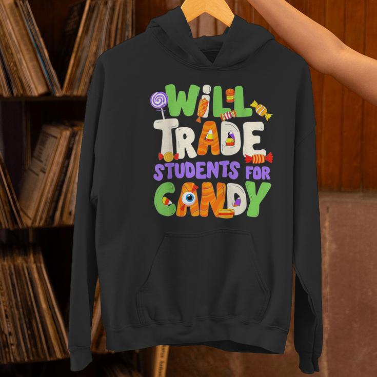 Will Trade Students For Candy Teacher Cute Halloween Costume Women's Hoodie, gift for family, gift for coworker