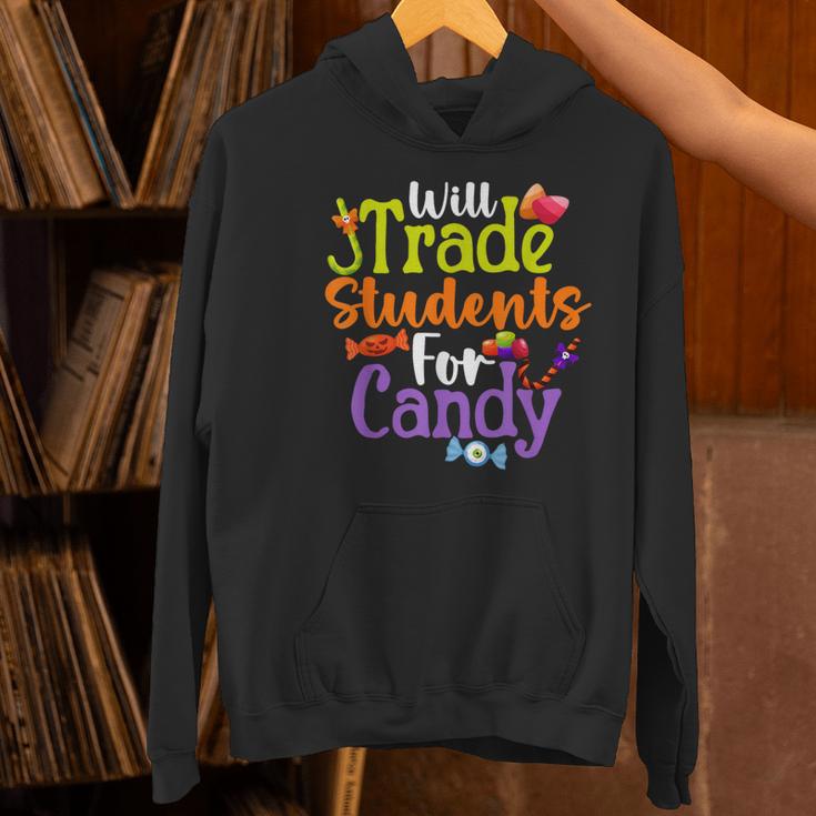 Will Trade Students For Candy Teacher Halloween Costume Women's Hoodie, gift for family, gift for coworker Will Trade Students For Candy Teacher Halloween Costume Women's Hoodie, gift for family, gift for coworker