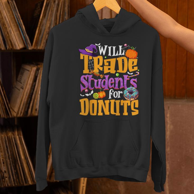 Will Trade Students For Donuts Halloween Teacher Women's Hoodie, gift for family, gift for coworker Will Trade Students For Donuts Halloween Teacher Women's Hoodie, gift for family, gift for coworker