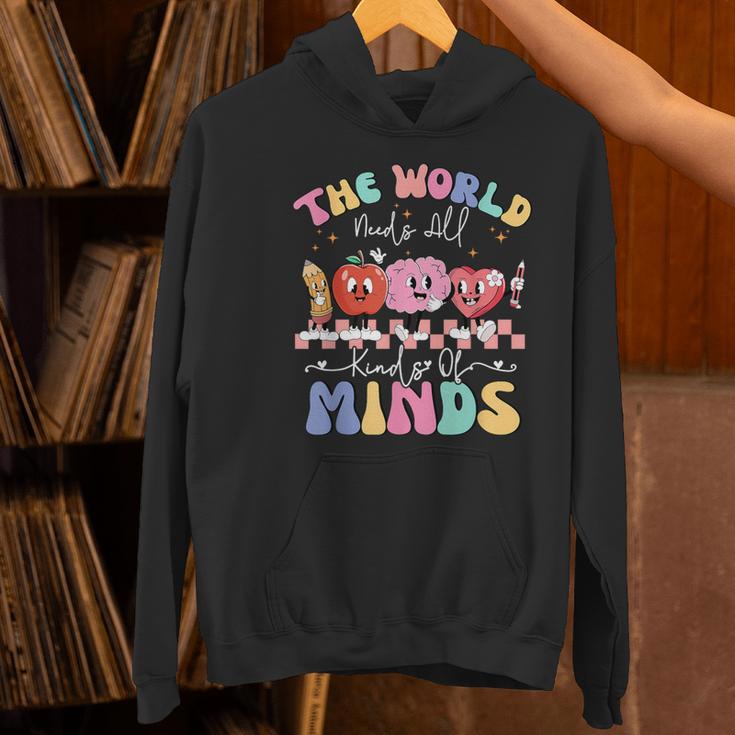 The World Needs All Kinds Of Minds Special Education Teacher Women's Hoodie, gift for family, gift for coworker The World Needs All Kinds Of Minds Special Education Teacher Women's Hoodie, gift for family, gift for coworker