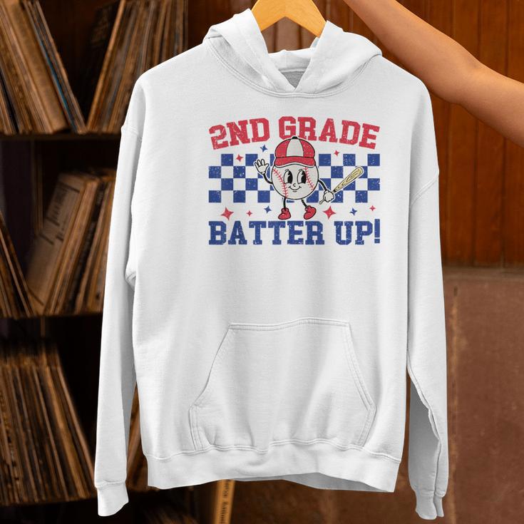 2nd Grade Batter Up Back To School Baseball Teacher Kids Women's Hoodie, 2nd Grade Teacher Hoodies, gift for family, gift for coworker 2nd Grade Batter Up Back To School Baseball Teacher Kids Women's Hoodie, 2nd Grade Teacher Hoodies, gift for family, gift for coworker