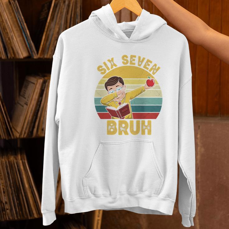 67 Meme Six Seven Bruh Retro Dabbing Teacher School Women's Hoodie, gift for family, gift for coworker 67 Meme Six Seven Bruh Retro Dabbing Teacher School Women's Hoodie, gift for family, gift for coworker