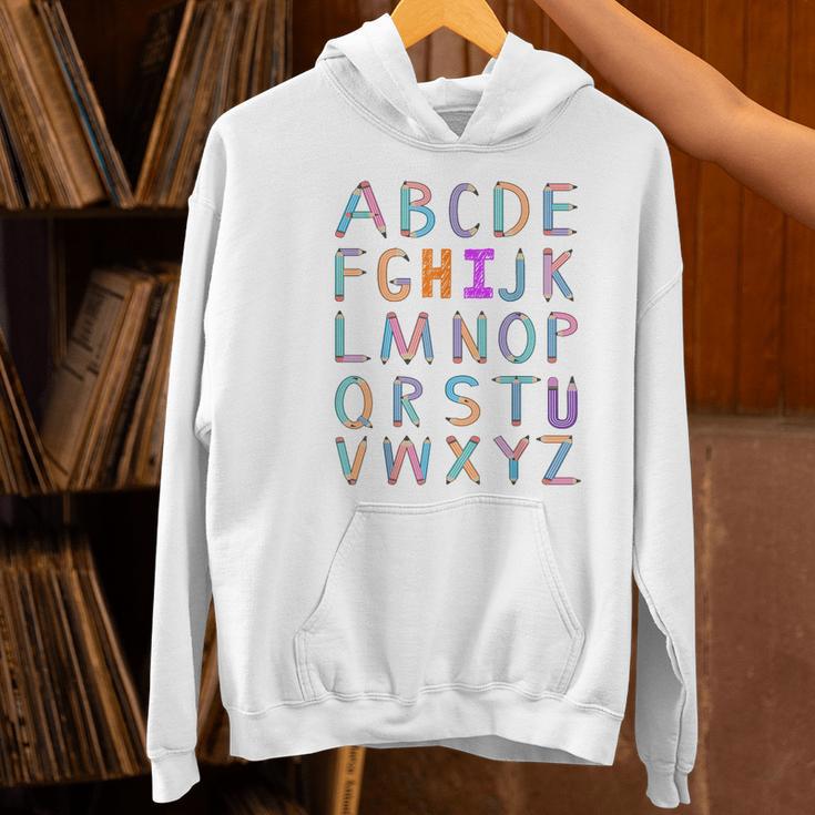 Back To School Kindergarten Alphabet ABC Teacher Women Kids Women's Hoodie, gift for family, gift for coworker Back To School Kindergarten Alphabet ABC Teacher Women Kids Women's Hoodie, gift for family, gift for coworker