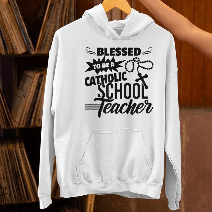 Blessed To Be A Catholic School Teacher Christian Teaching Women's Hoodie, gift for family, gift for coworker
