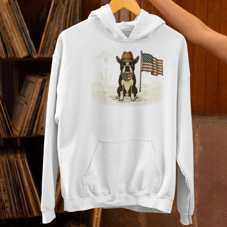 Boston Terrier 4th Of July US American Flag Dog Patriotic Women's Hoodie, Patriotic Boston Terrier Hoodies, American Boston Terrier Hoodies, Boston Terrier 4th Of July Hoodies, gift for family, gift for coworker