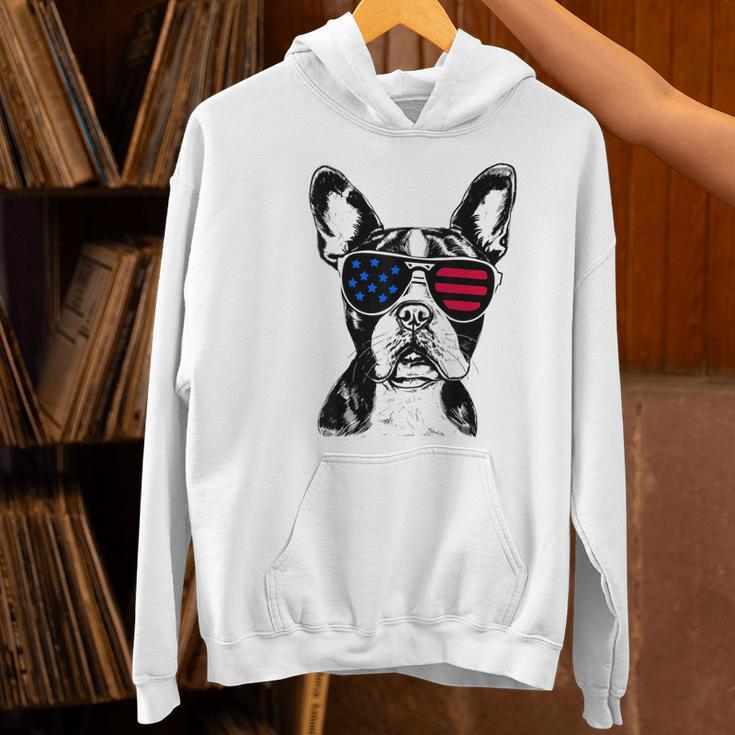 Boston Terrier Dog 4th July America USA Flag Men Women Kids Women's Hoodie, Boston Terrier 4th Of July Hoodies, gift for family, gift for coworker