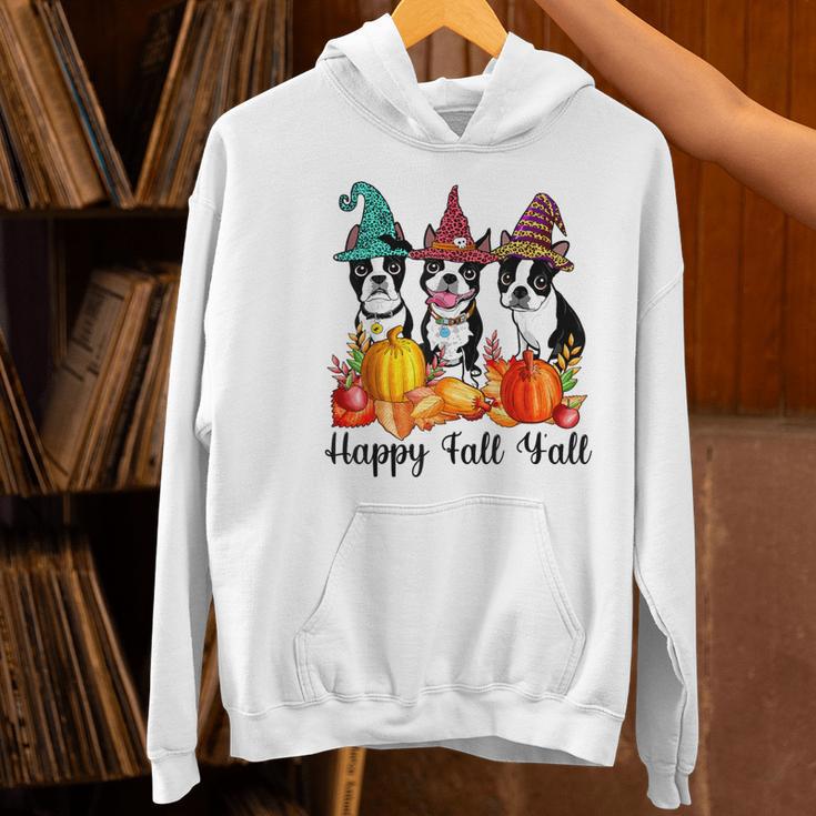 Boston Terrier Dog Lover Fall Ya'Ll Halloween Costume Men Women Women's Hoodie, Boston Terrier Halloween Hoodies, gift for family, gift for coworker