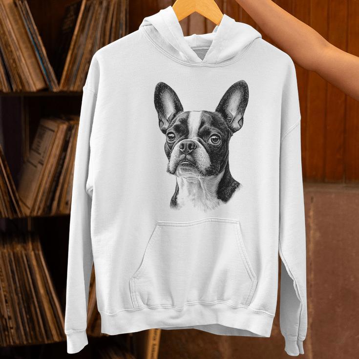 Boston Terrier Dog Motif Pet Illustration Boston Terrier For Men Women Kids Women's Hoodie, gift for family, gift for coworker