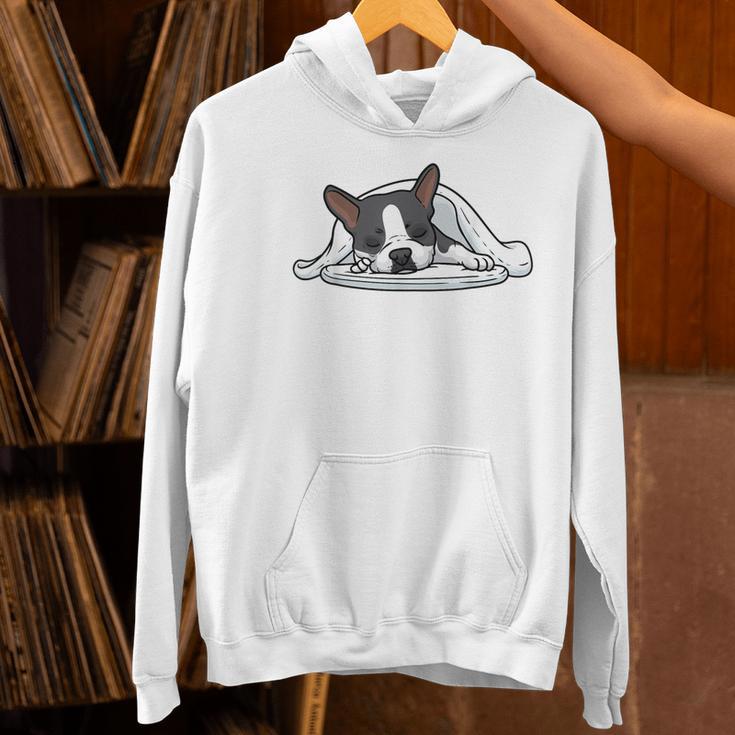 Boston Terrier Dog Official Sleeping Men Women Girls Kids Women's Hoodie, gift for family, gift for coworker