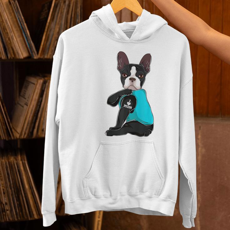 Boston Terrier I Love Mom Apparel Women's Hoodie, Boston Terrier Mom Hoodies, gift for family, gift for coworker