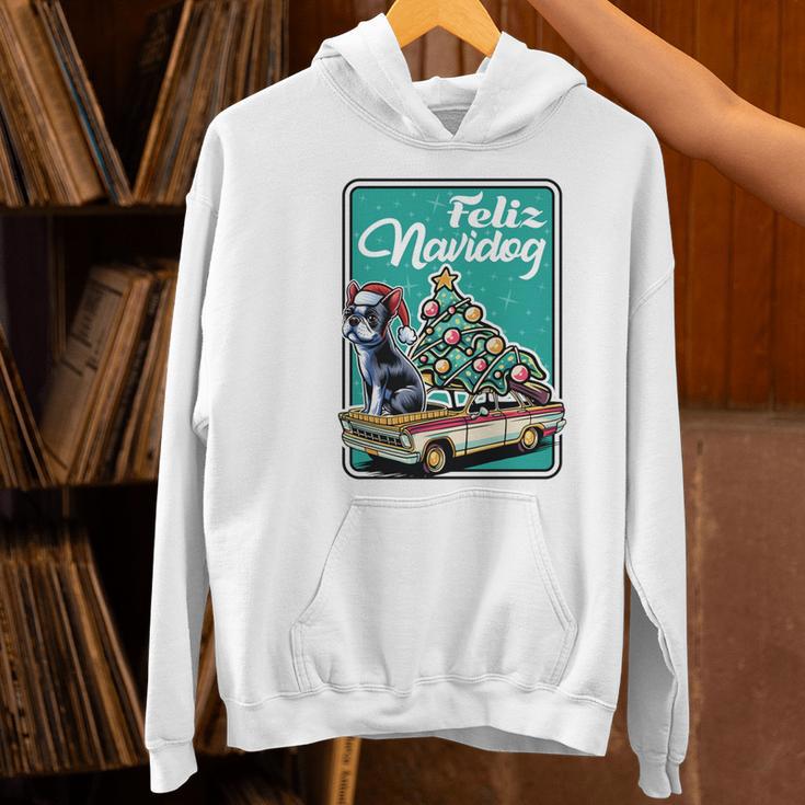 Boston Terrier Merry Christmas Tree Truck Dog X-Mas Women's Hoodie, Boston Terrier Christmas Hoodies, gift for family, gift for coworker