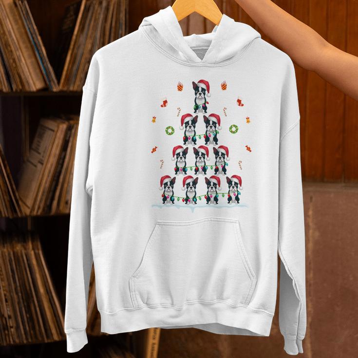 Boston Terrier Xmas Tree Lights For Men Women Boston Terrier Women's Hoodie, gift for family, gift for coworker