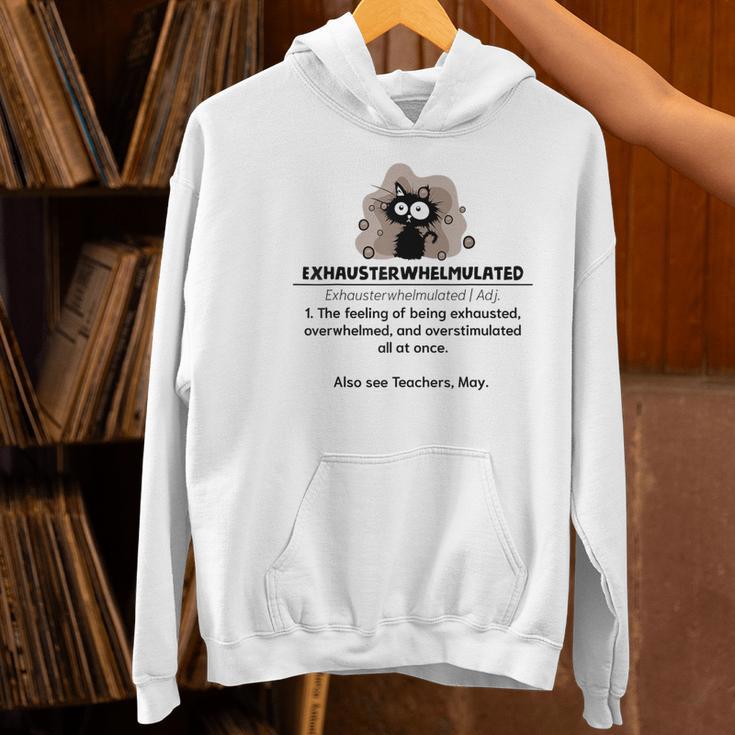 Cat Exhausted Teacher Exhausterwhelmulated Definition Women's Hoodie, gift for family, gift for coworker Cat Exhausted Teacher Exhausterwhelmulated Definition Women's Hoodie, gift for family, gift for coworker