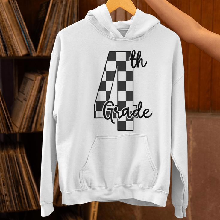 Checkered Fourth Grade Back To School Teachers Students Women's Hoodie, gift for family, gift for coworker Checkered Fourth Grade Back To School Teachers Students Women's Hoodie, gift for family, gift for coworker