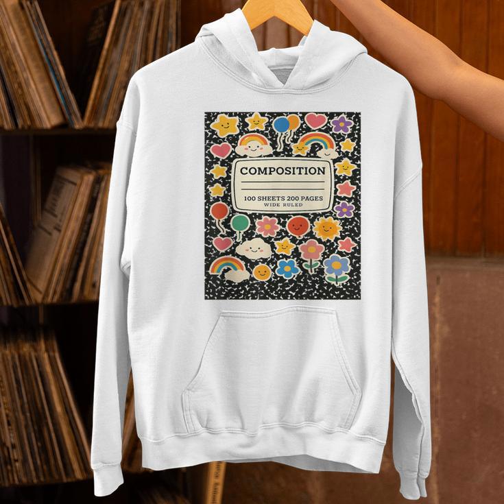 Composition Notebook Costume Teacher Matching Halloween Book Women's Hoodie, gift for family, gift for coworker