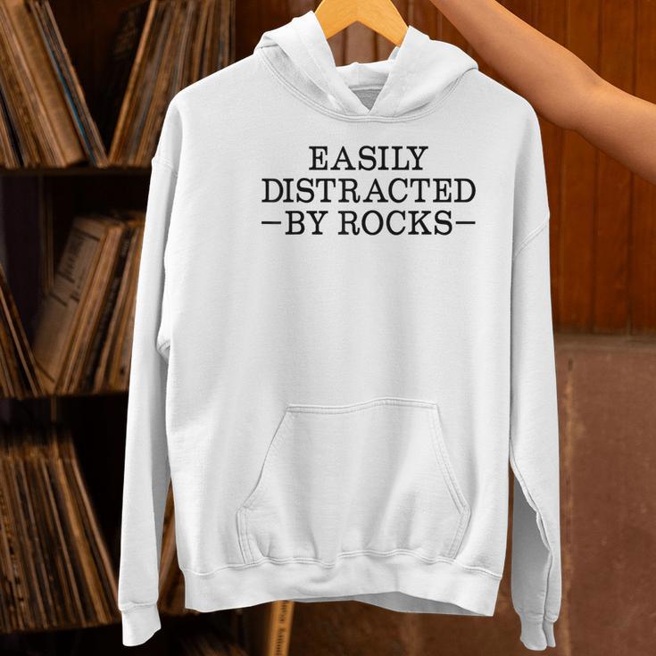 Easily Distracted By Rocks Rock Lover Geology Teacher Women's Hoodie, gift for family, gift for coworker