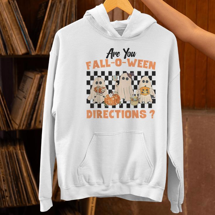 Are You Fall-O-Ween Directions Halloween Ghost Fall Teacher Women's Hoodie, gift for family, gift for coworker