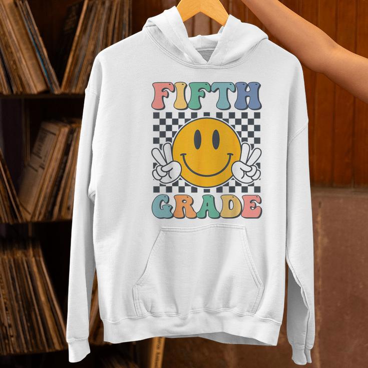 Fifth Grade Team Teachers Boys Girls Retro Smile 5th Grade Women's Hoodie, gift for family, gift for coworker