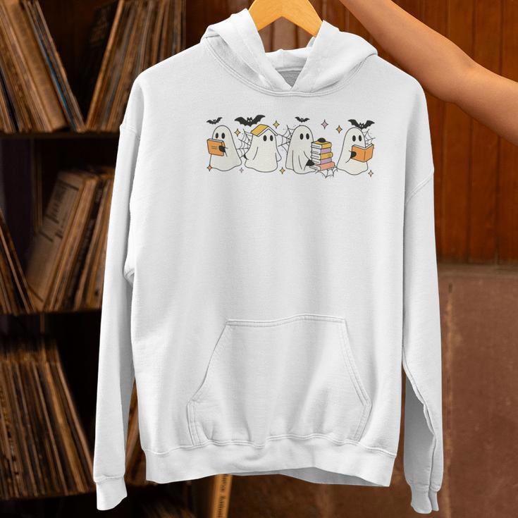 Ghosts Reading Books Library Halloween Teacher Men Women Kid Women's Hoodie, gift for family, gift for coworker