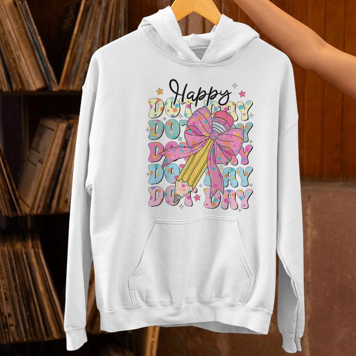 Happy Dot Day 2025 Coquette Bow Teachers Kids Boys Girls Women's Hoodie, gift for family, gift for coworker Happy Dot Day 2025 Coquette Bow Teachers Kids Boys Girls Women's Hoodie, gift for family, gift for coworker