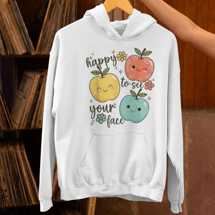 Happy To See Your Face Teacher Apple Women's Hoodie, gift for family, gift for coworker Happy To See Your Face Teacher Apple Women's Hoodie, gift for family, gift for coworker