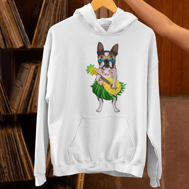 Hawaiian Boston Terrier Dog Pineapple Ukulele Summer For Men Women Girls Kids Women's Hoodie, gift for family, gift for coworker