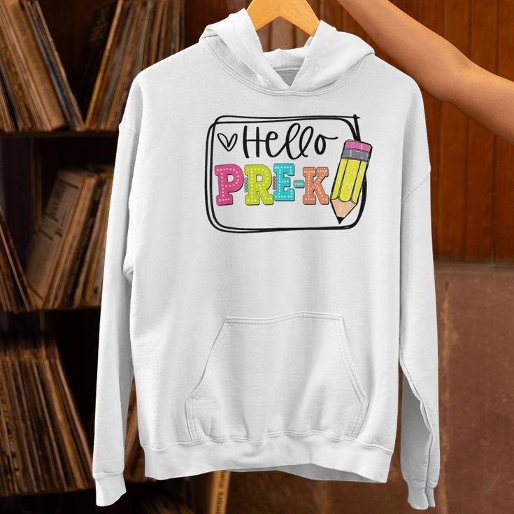 Hello Pre-K Team Preschool Teacher Kids Back To School Women's Hoodie, gift for family, gift for coworker Hello Pre-K Team Preschool Teacher Kids Back To School Women's Hoodie, gift for family, gift for coworker