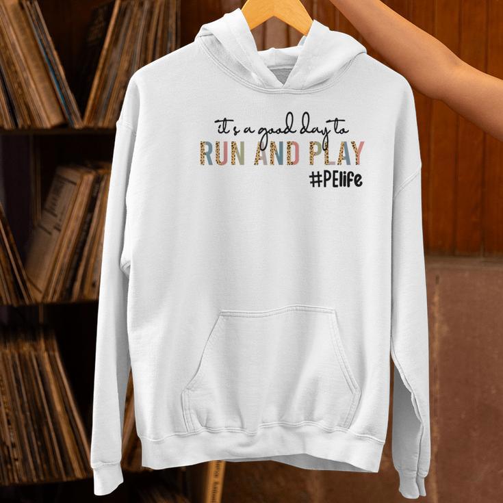 It's a Good Day To Run And Play Leopard PE Teacher Life Women's Hoodie, Pe Teacher Hoodies, gift for family, gift for coworker It's a Good Day To Run And Play Leopard PE Teacher Life Women's Hoodie, Pe Teacher Hoodies, gift for family, gift for coworker