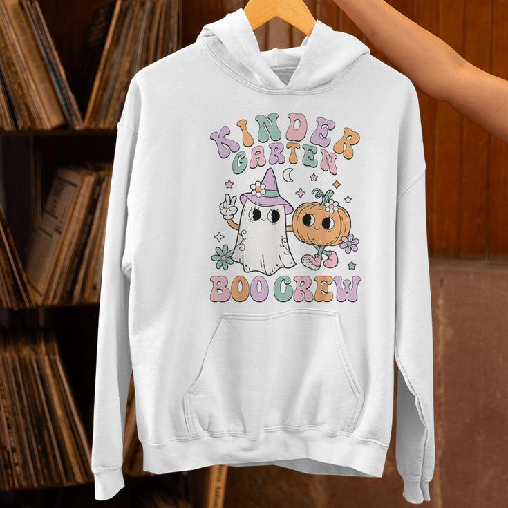 Kindergarten Boo Crew Halloween Floral Ghost Kinder Teacher Women's Hoodie, gift for family, gift for coworker Kindergarten Boo Crew Halloween Floral Ghost Kinder Teacher Women's Hoodie, gift for family, gift for coworker