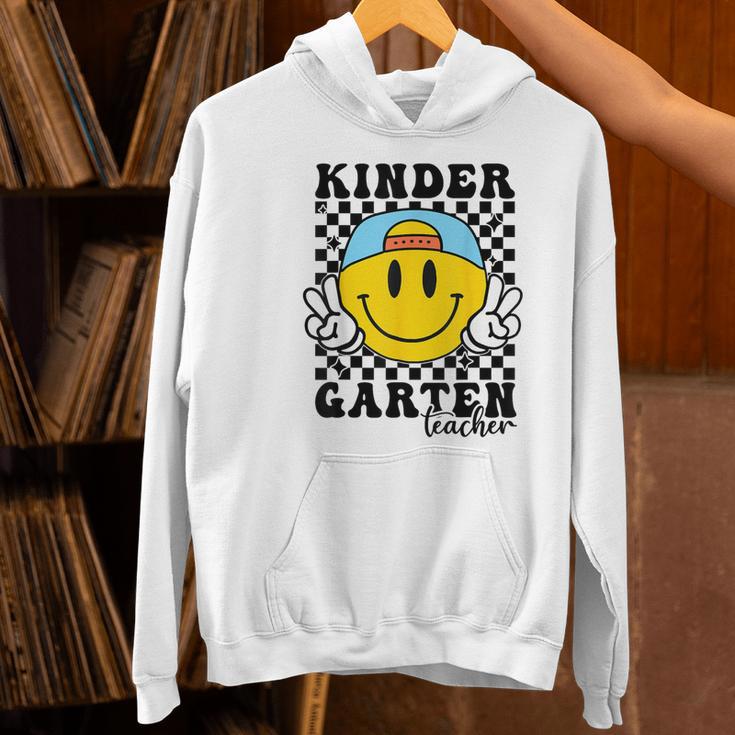 Kindergarten Teacher Hippie Smile Face Back School Women's Hoodie, gift for family, gift for coworker Kindergarten Teacher Hippie Smile Face Back School Women's Hoodie, gift for family, gift for coworker